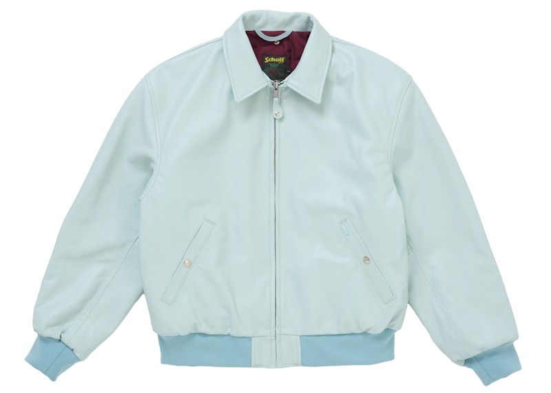 Supreme Schott Shearling Bomber Jacket (SS26) Light Blue Men's