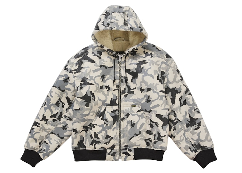 supreme スノーショベル 美品 Supreme Schott Shearling Hooded Work Jacket Snow Camo Men's - FW25