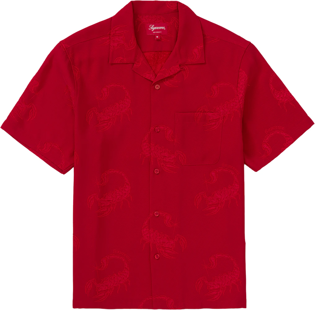 Supreme Scorpion Jacquard S/S Shirt Red
