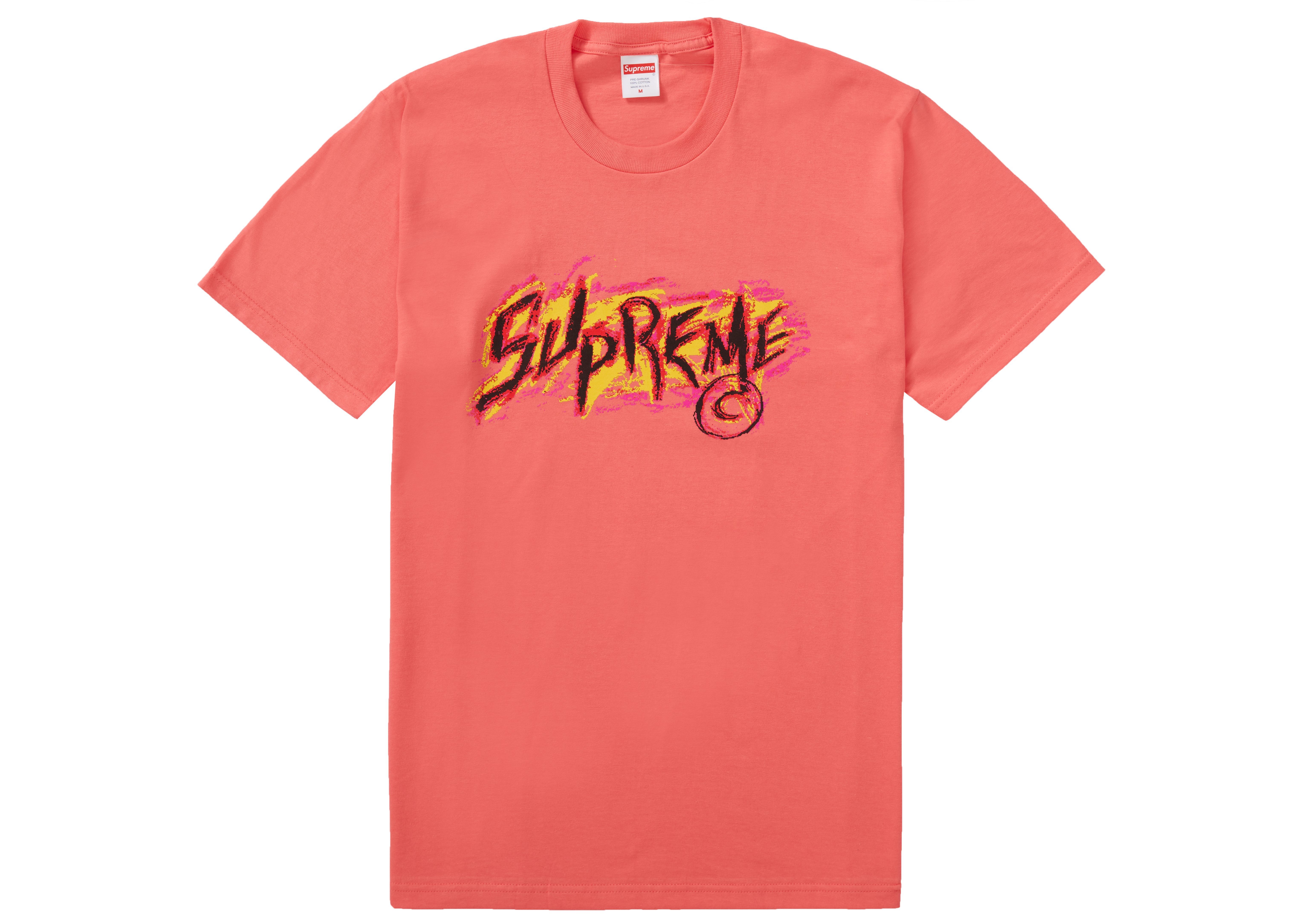 Supreme Scratch Tee Bright Coral メンズ - FW20 - JP