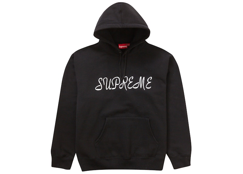 Supreme Script Hooded Sweatshirt Black Men's - SS23 - GB