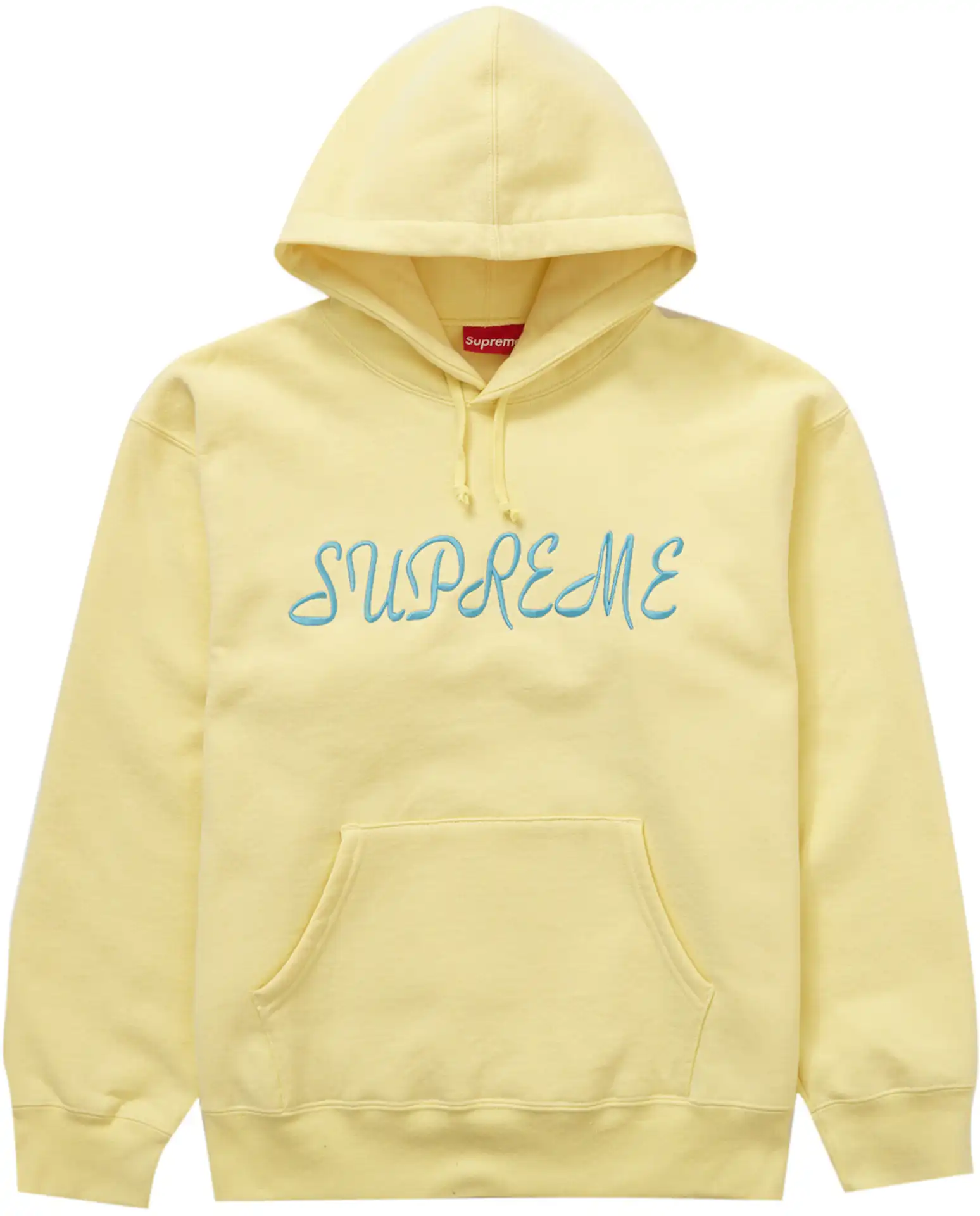 Supreme Script Hooded Sweatshirt Light Yellow - SS23 - CN