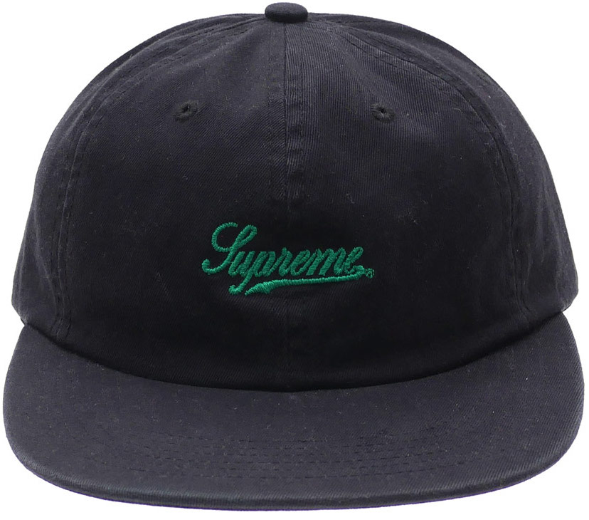 Supreme Script Logo 6-Panel cap black