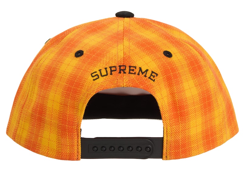 Supreme Script Logo 6 Panel SS24 Orange Plaid - SS24 - US