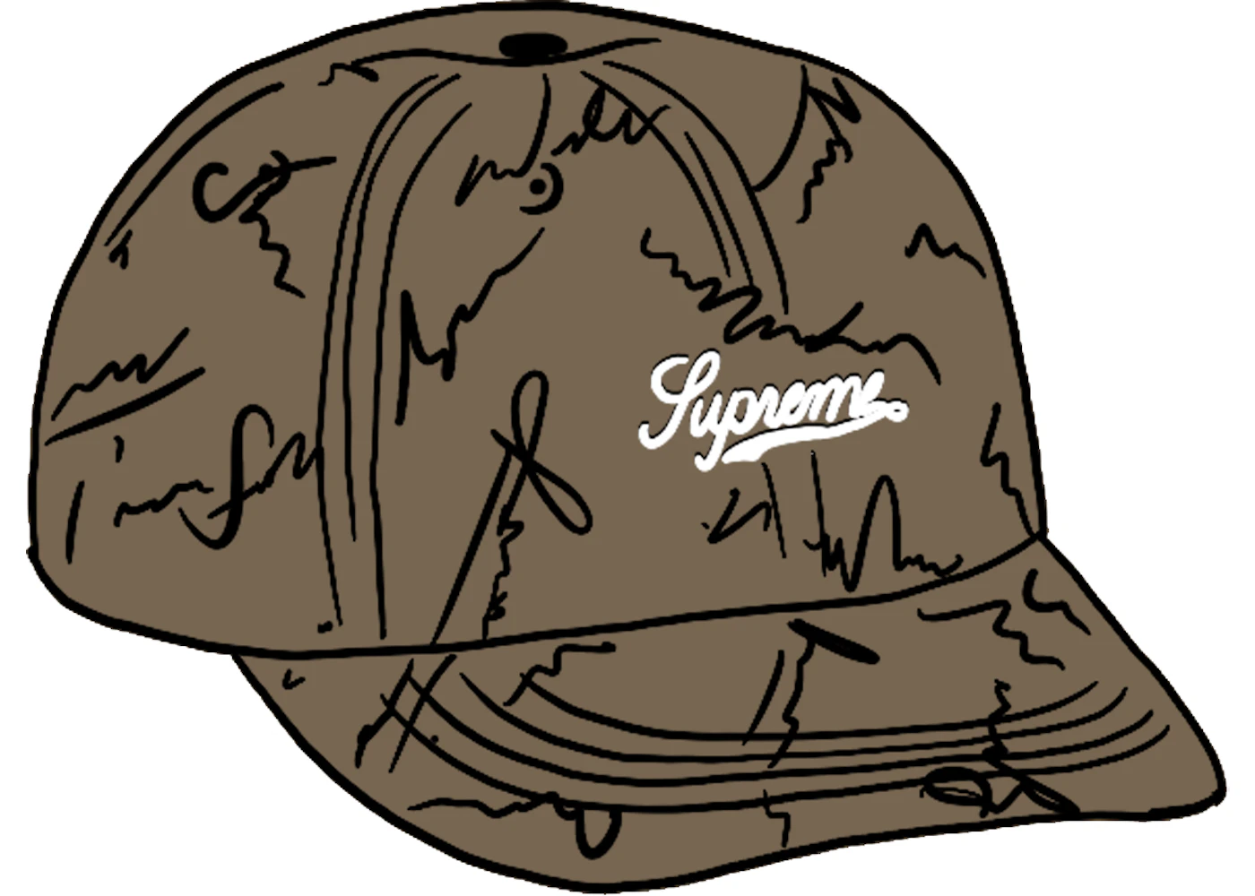 Supreme Script Logos 6-Panel Tan - FW20 - US Supreme Script Logos 6-Panel Tan - FW20 - US