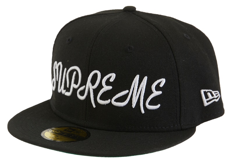 supreme  Script NewEra Cap Black