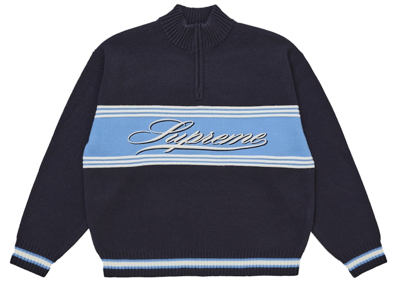 トップス supreme Script Stripe Half Zip Sweater Supreme Script Stripe Half Zip Sweater Red Men's - FW25 - US