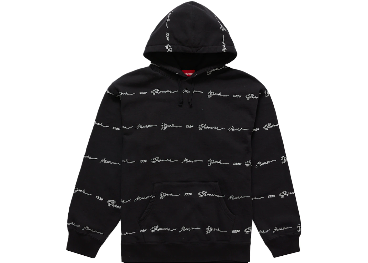 Supreme text stripe hooded sweatshirt black Clearance