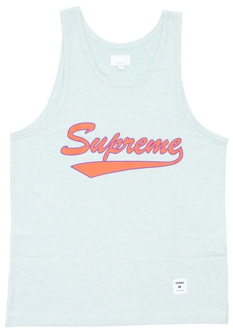 Supreme Script Tank Top Heather Light Mint - SS16 Men's - US