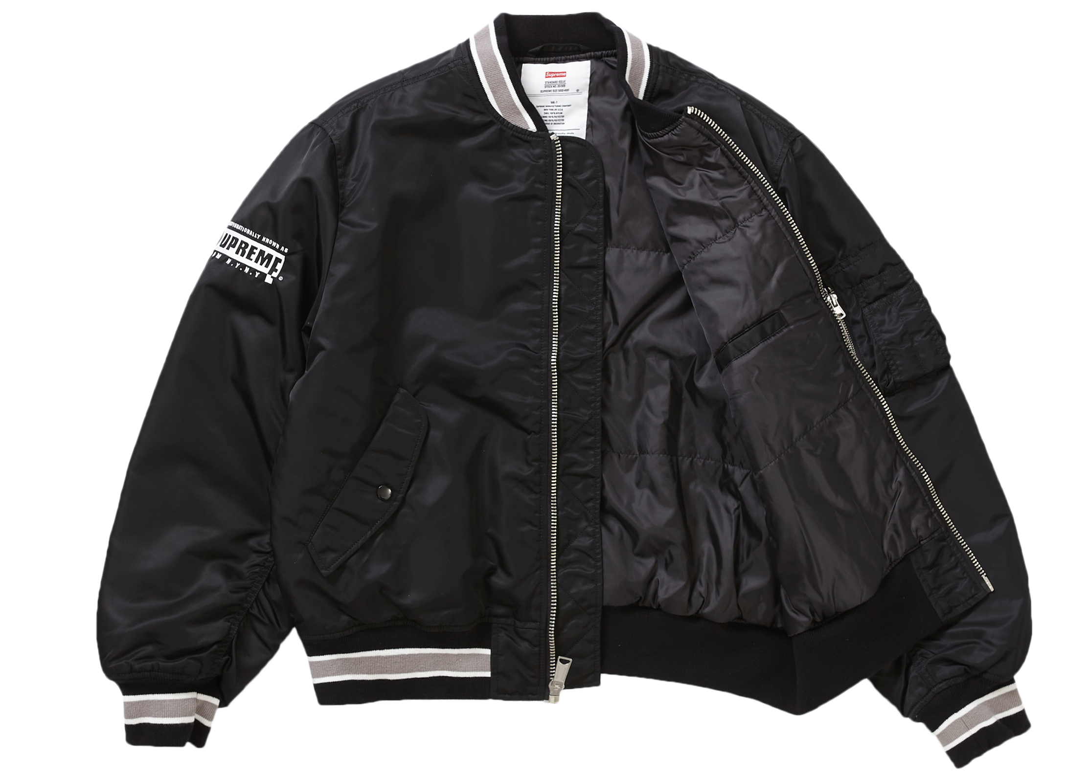 Supreme Second To None MA-1 Jacket Black メンズ - SS22 - JP