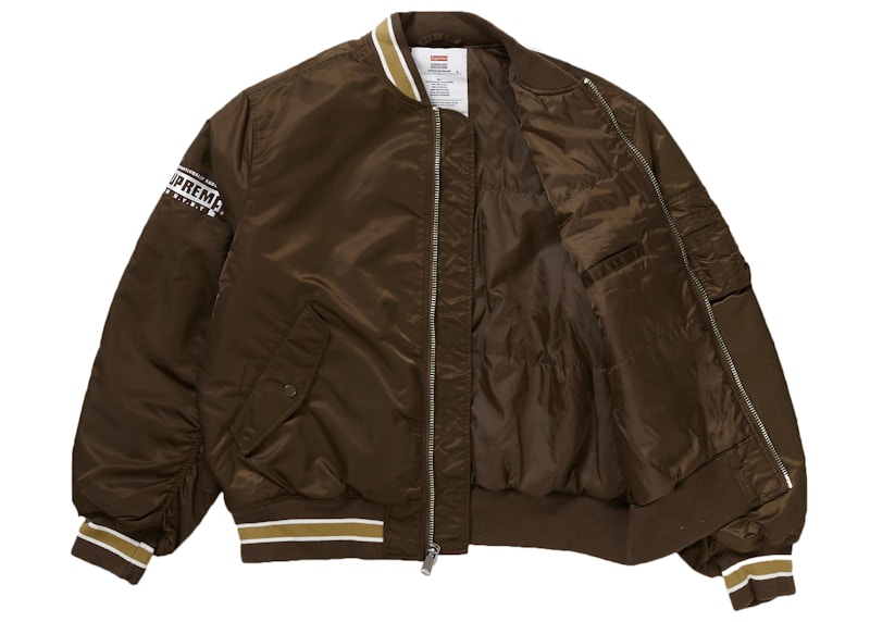 Supreme Second To None MA-1 Jacket Brown Men's - SS22 - US