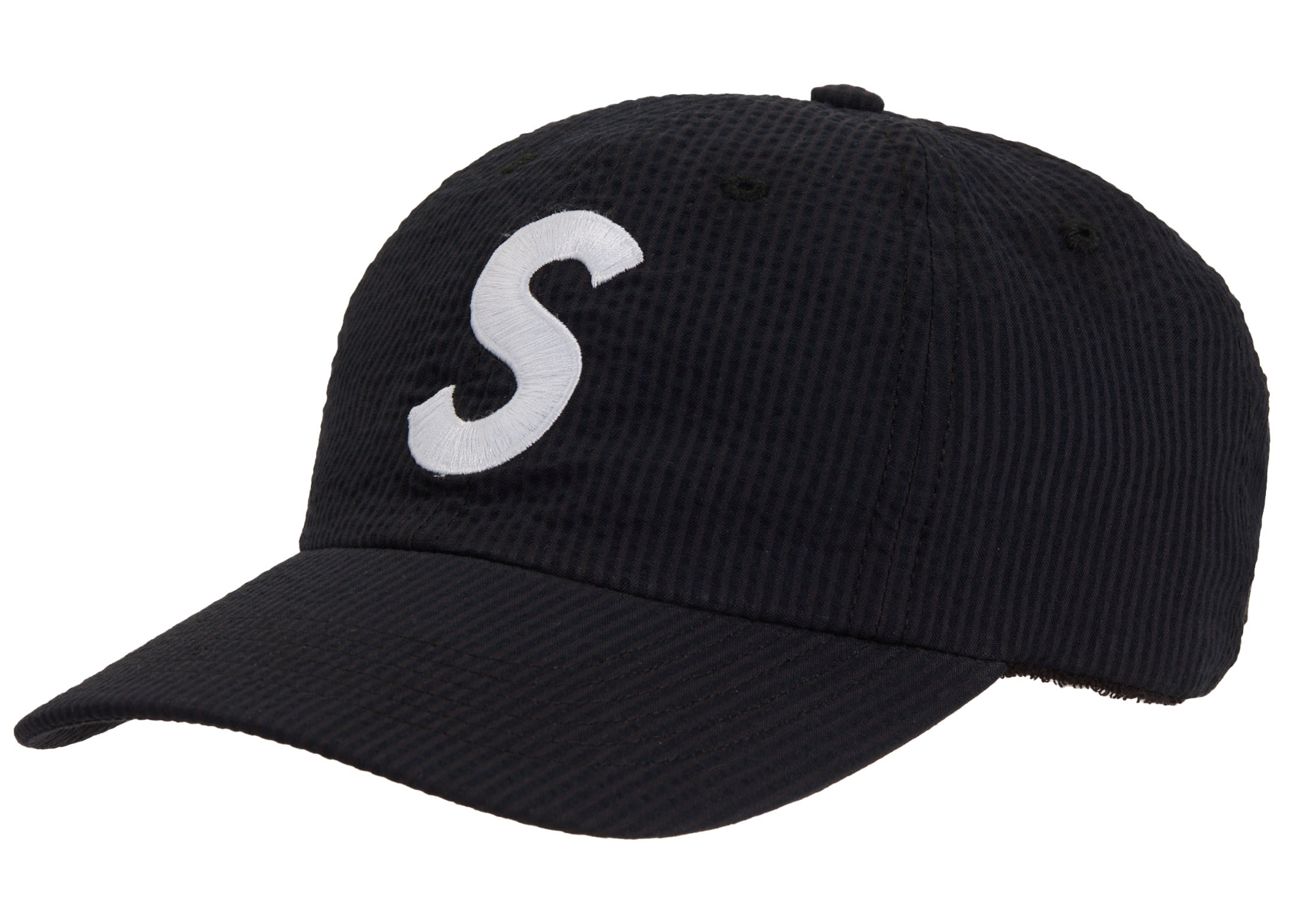 Supreme Seersucker S Logo 6 Panel Black