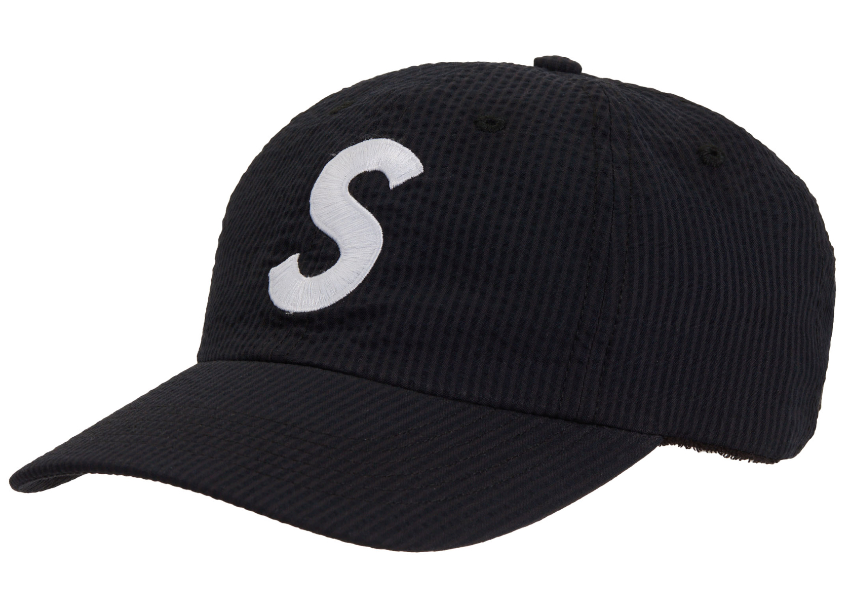 Supreme Seersucker S Logo 6 Panel Black - SS24 - GB