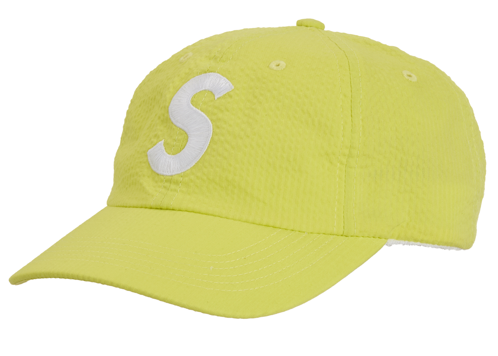 Supreme Seersucker S Logo 6 Panel Yellow
