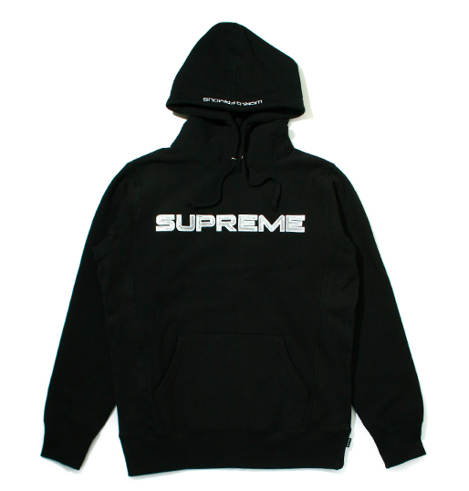 Supreme Sequin Logo Hooded Sweatshirt Black