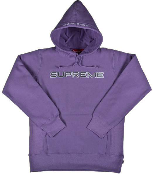 Supreme Sequin Logo Hooded Sweatshirt Dust Lavender