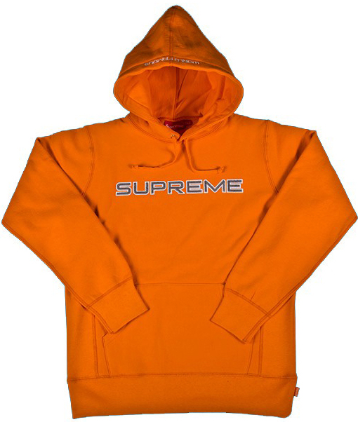 Supreme Sequin Logo Hooded Sweatshirt Orange Men's - SS17 - US