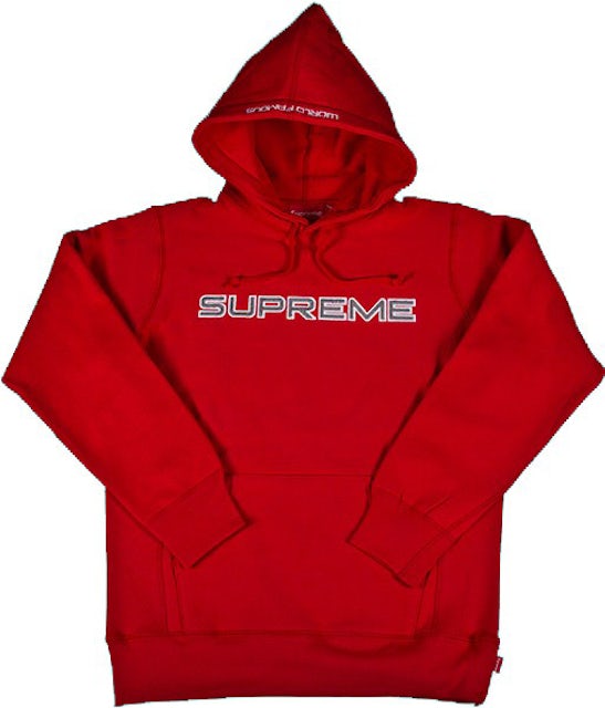 Supreme Sequin Logo Hooded Sweatshirt Red Men's - SS17 - GB