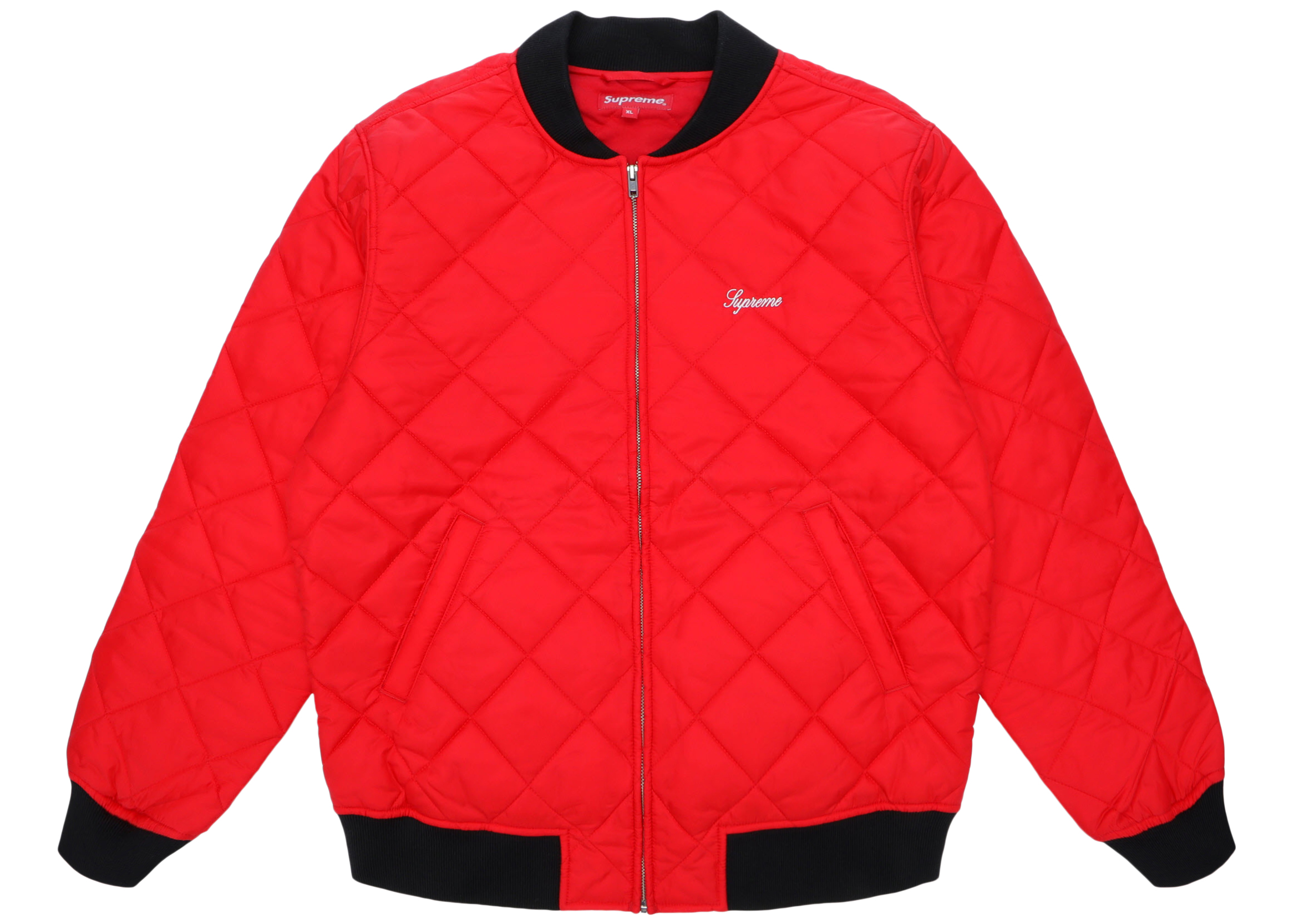 Supreme Sequin Patch Quilted Bomber Jacket Red - SS16 - US
