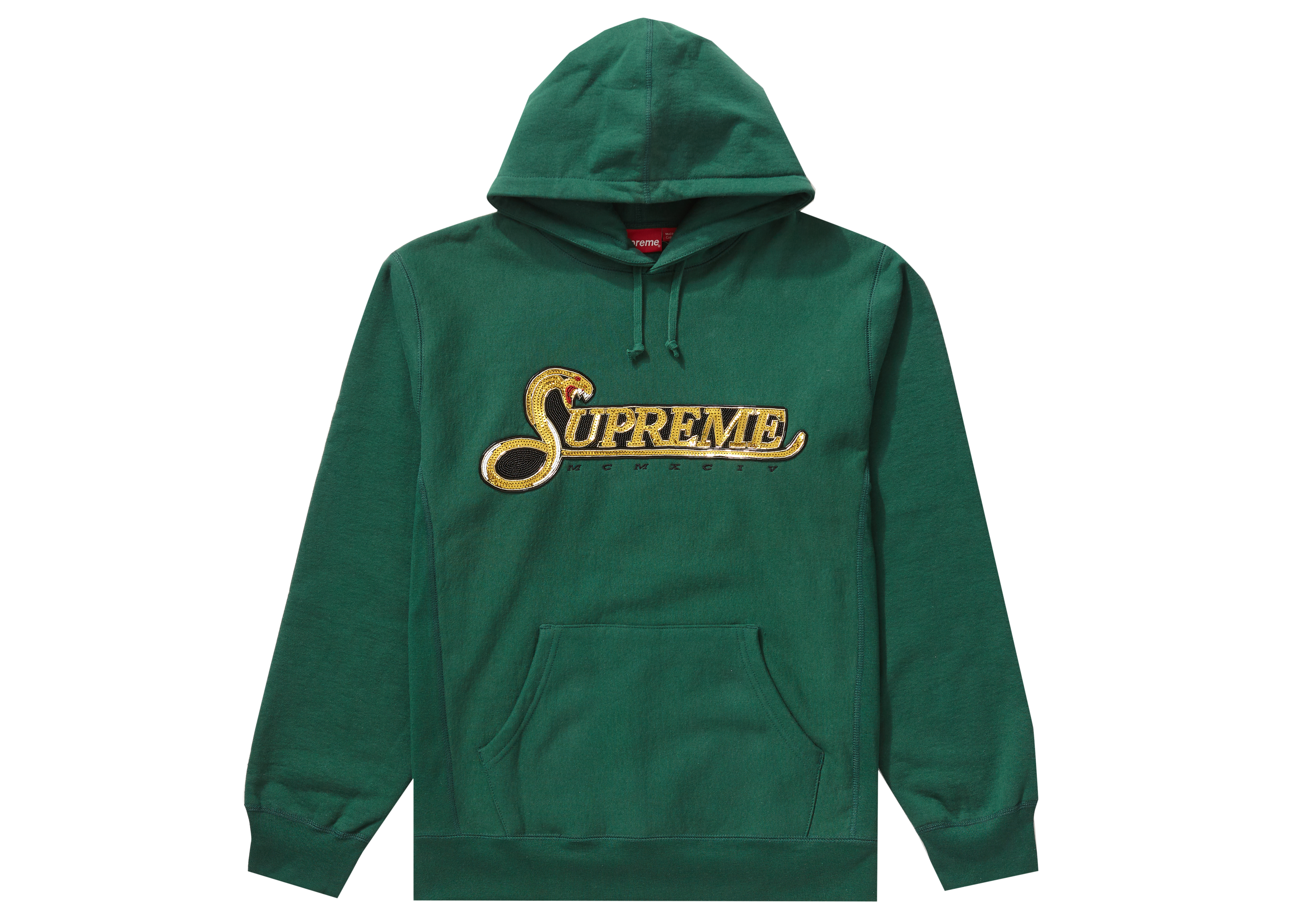 Supreme Sequin Viper Hooded Sweatshirt Dark Green Men's - FW19 - US