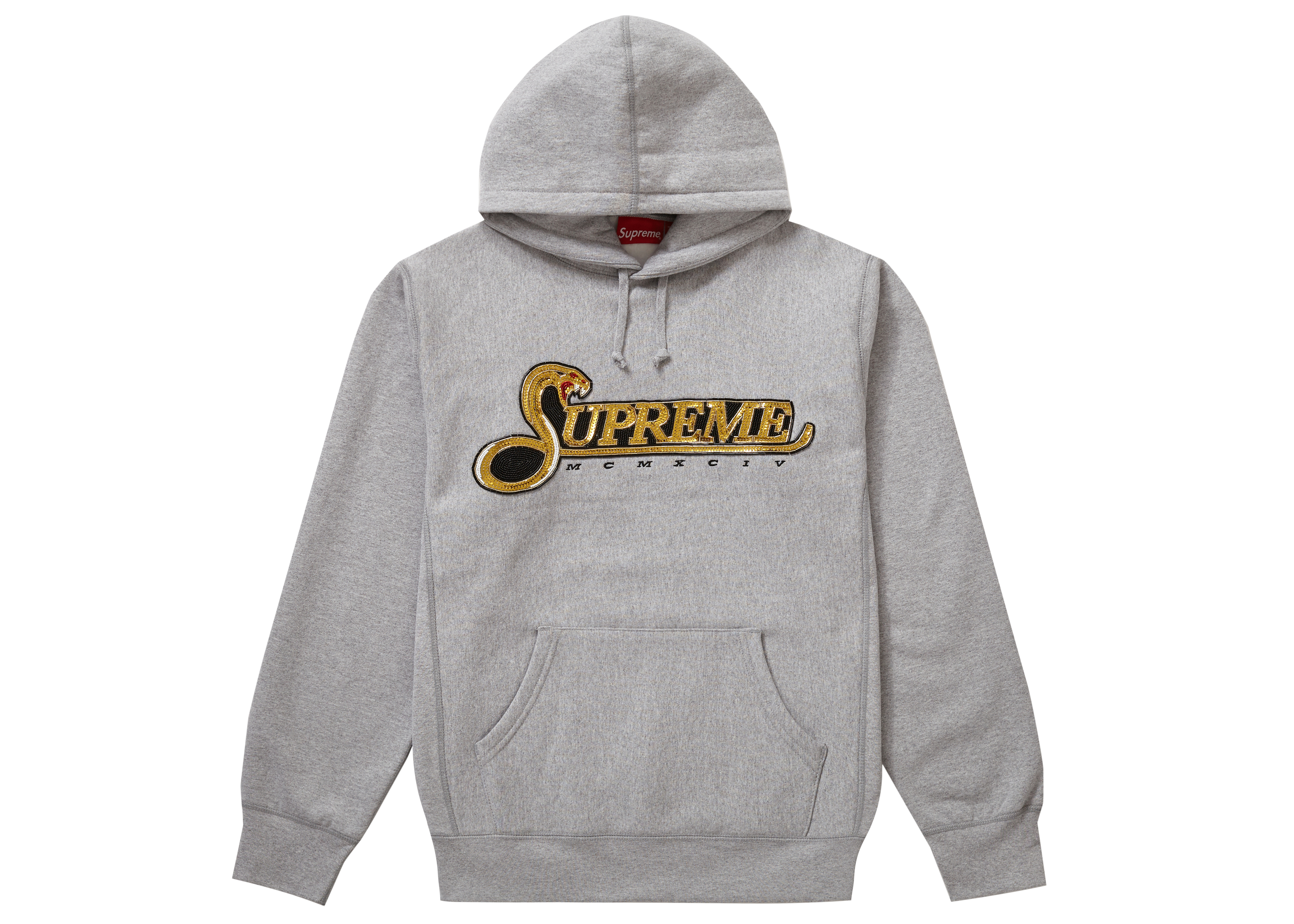 Supreme Sequin Viper Hooded Sweatshirt Heather Grey メンズ - FW19 - JP
