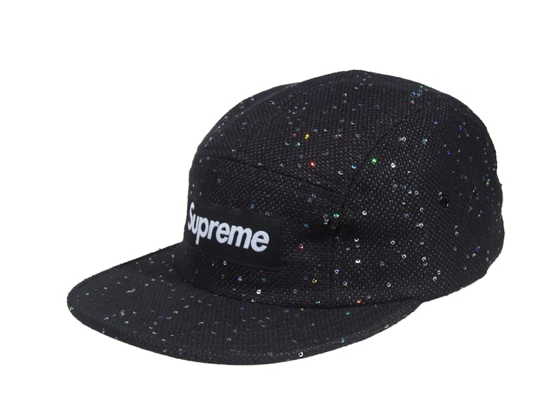 Supreme Sequins Camp Cap Black