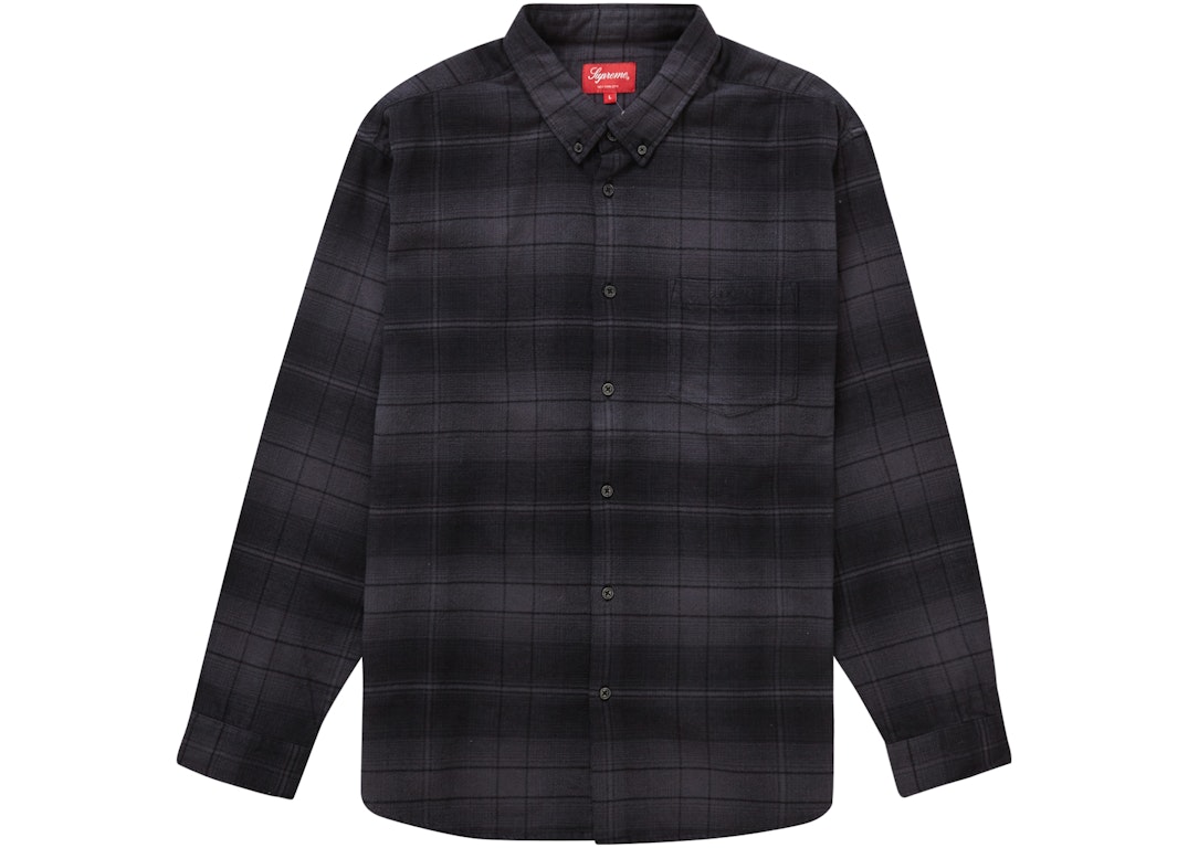 Pre-owned Supreme Shadow Plaid Flannel Shirt (ss23) Black