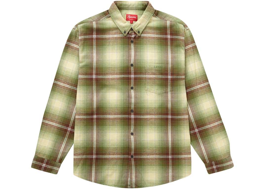 Pre-owned Supreme Shadow Plaid Flannel Shirt (ss23) Green