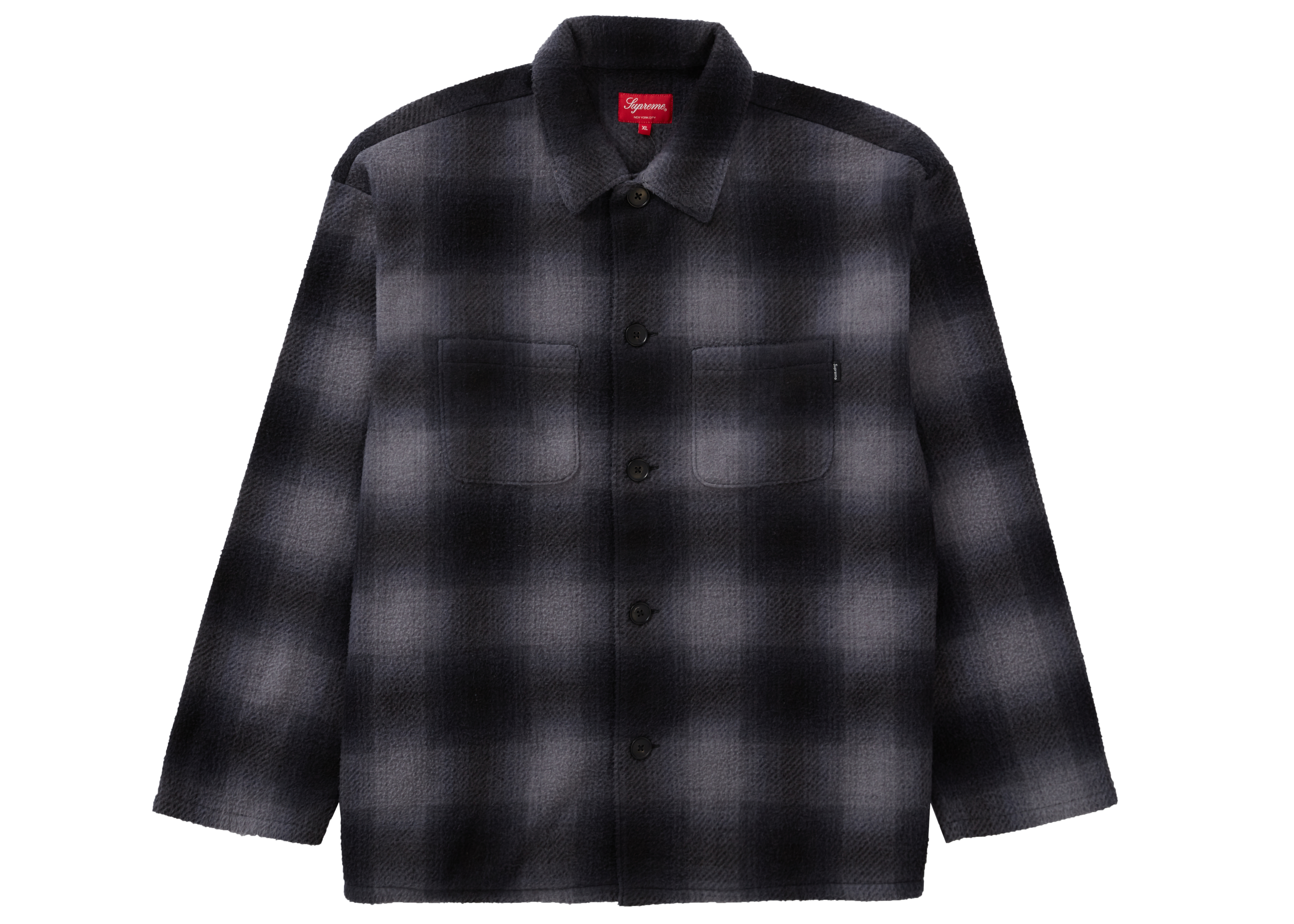 Supreme Shadow Plaid Fleece Shirt Black - FW20