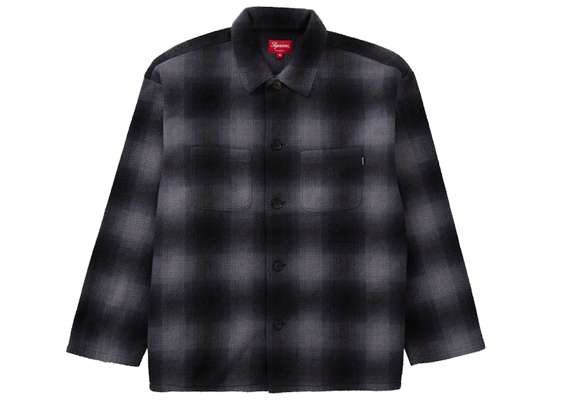 黒 Sサイズ 未使用 Shadow Plaid Fleece Shirt-