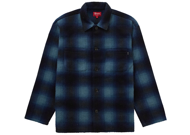 Supreme Shadow Plaid Fleece Shirt Blue - FW20 Men's - US