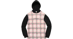 Supreme Shadow Plaid Hooded L/S Top Pink
