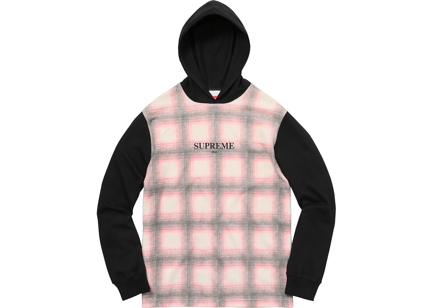 Supreme Shadow Plaid Hooded L S Top Pink Fw17 Supreme Shadow Plaid Hooded L S Top Pink Fw17