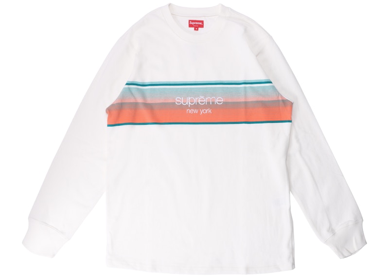 Supreme Shadow Stripe LS Top White Men's - SS18 - US