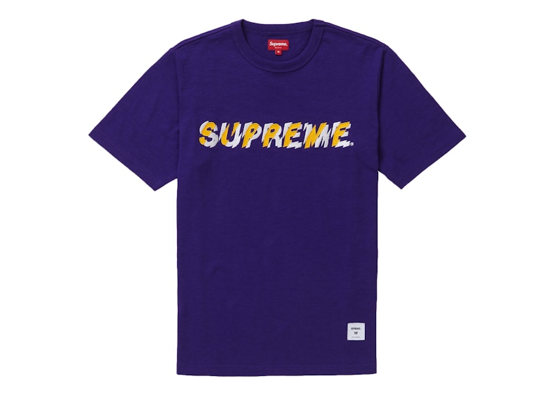 Supreme Shatter Tee M purple中古品 色褪せ等なし付属品 - Tシャツ