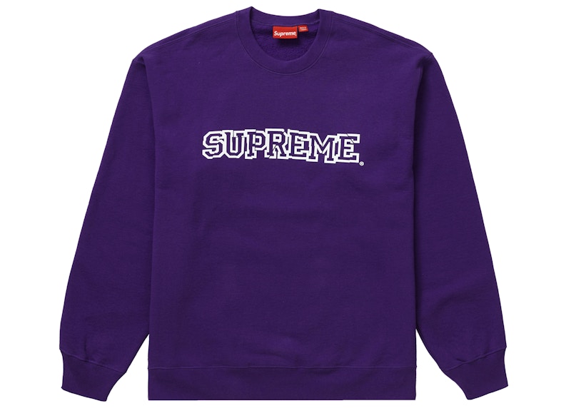 Supreme purple on shop purple box logo crewneck