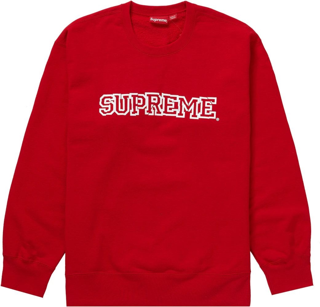 supreme arc logo crewneck red