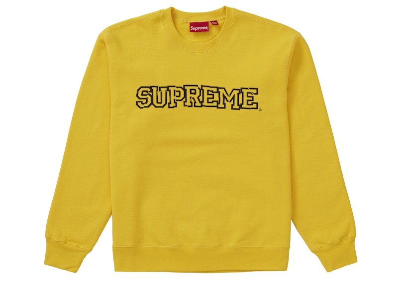 Supreme Shattered Logo Crewneck Yellow Men's - FW21 - US