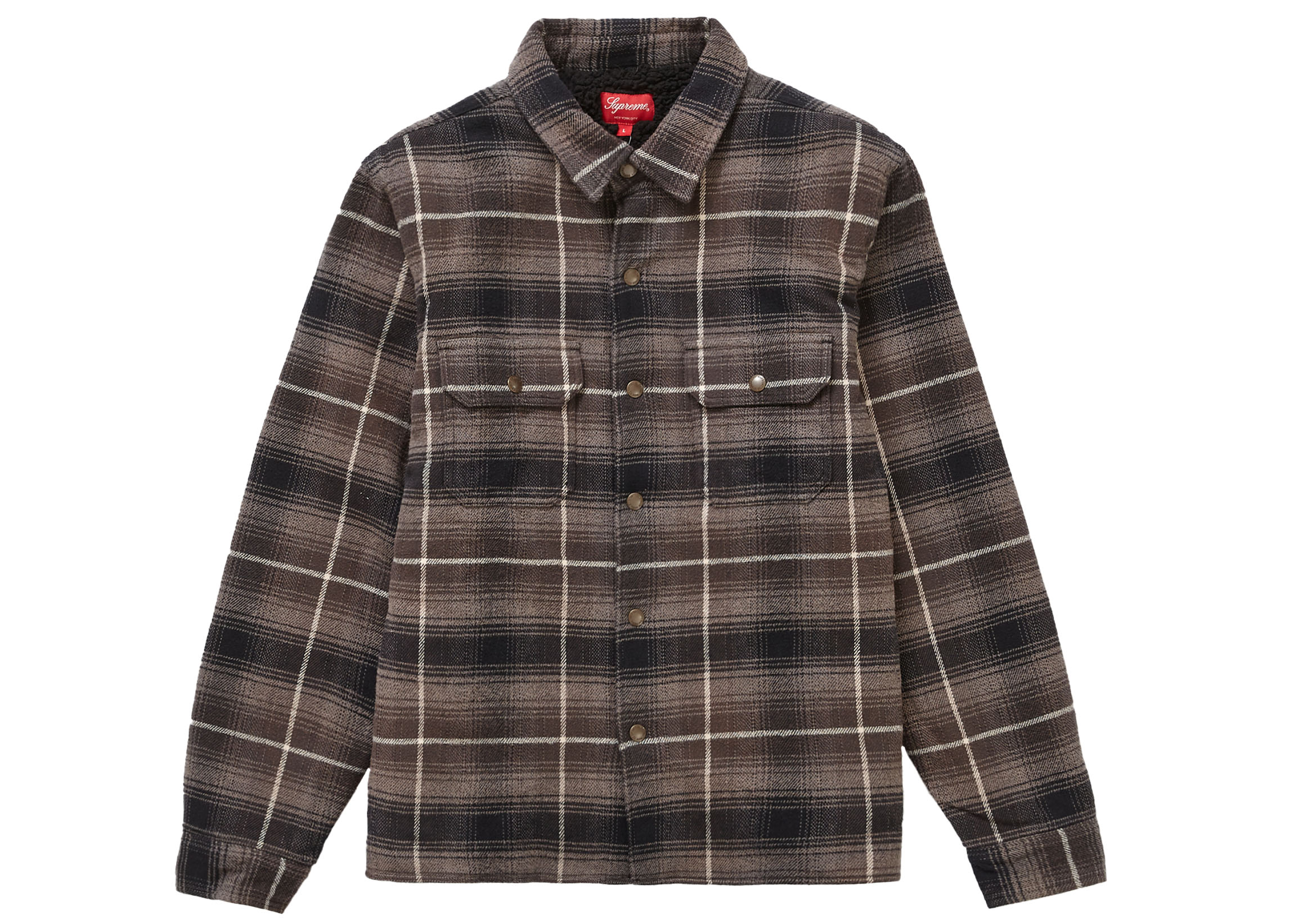 Supreme Shearling Lined Flannel Shirt | eclipseseal.com