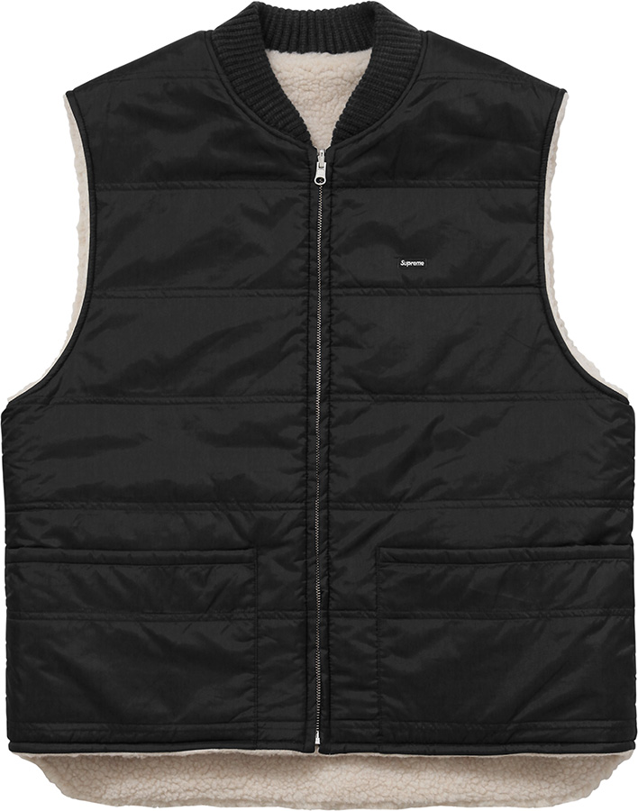 Supreme Sherpa Fleece Reversible Work Vest Black メンズ - FW16 - JP