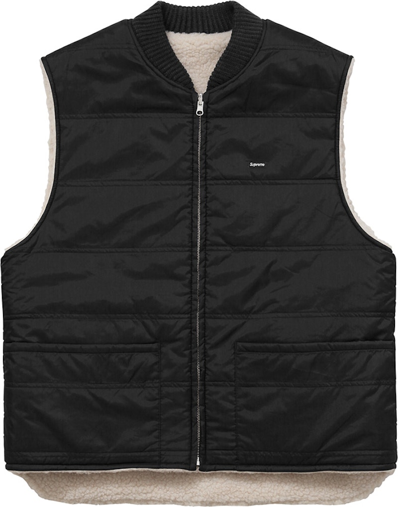 Supreme Sherpa Fleece Reversible Work Vest Black - FW16 Men's - US