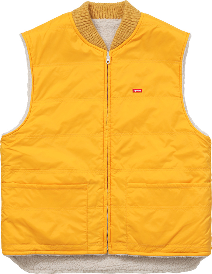 Supreme Sherpa Fleece Reversible Work Vest Yellow - FW16 - US