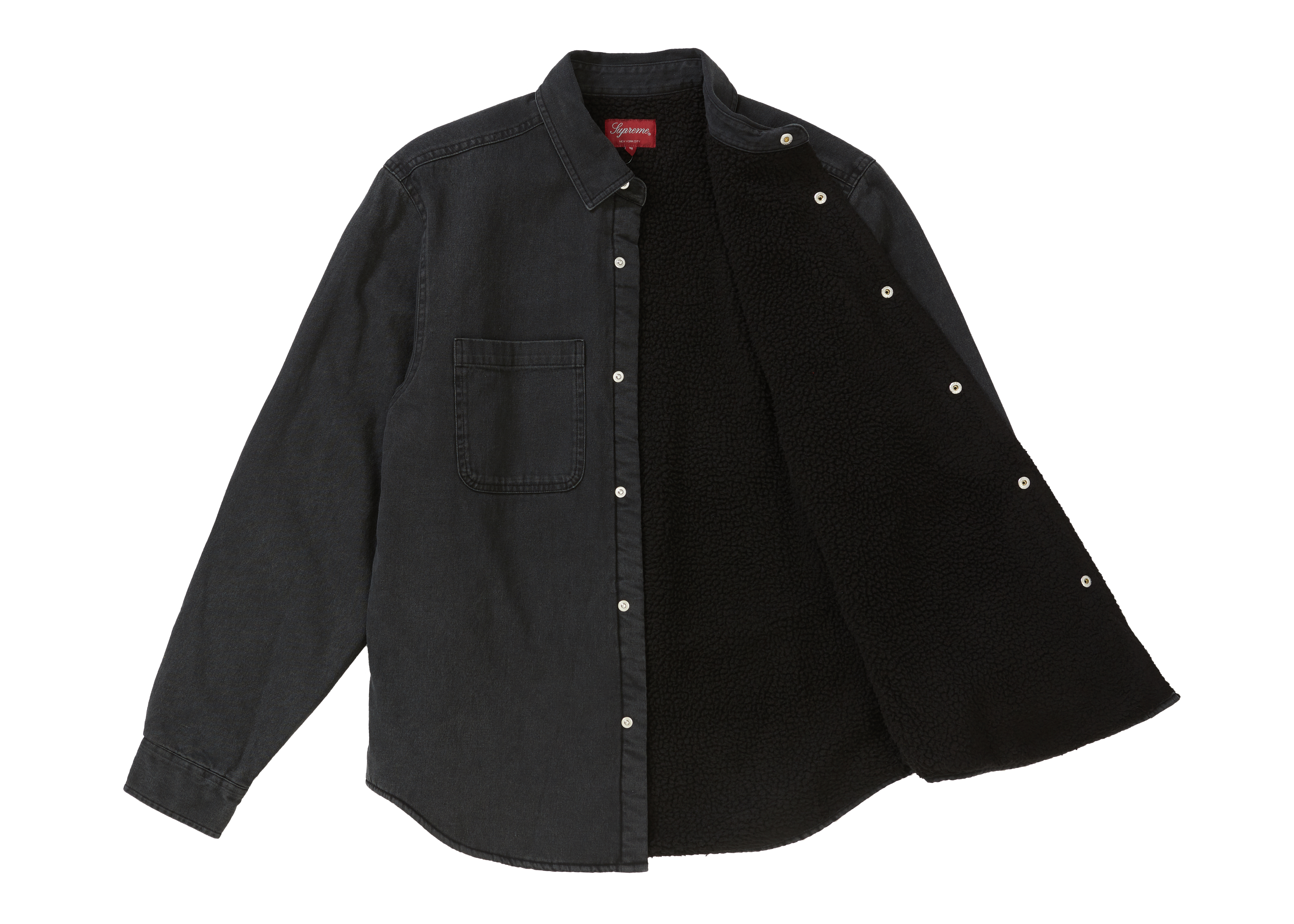 Supreme Sherpa Lined Denim Shirt Black - FW18 - US