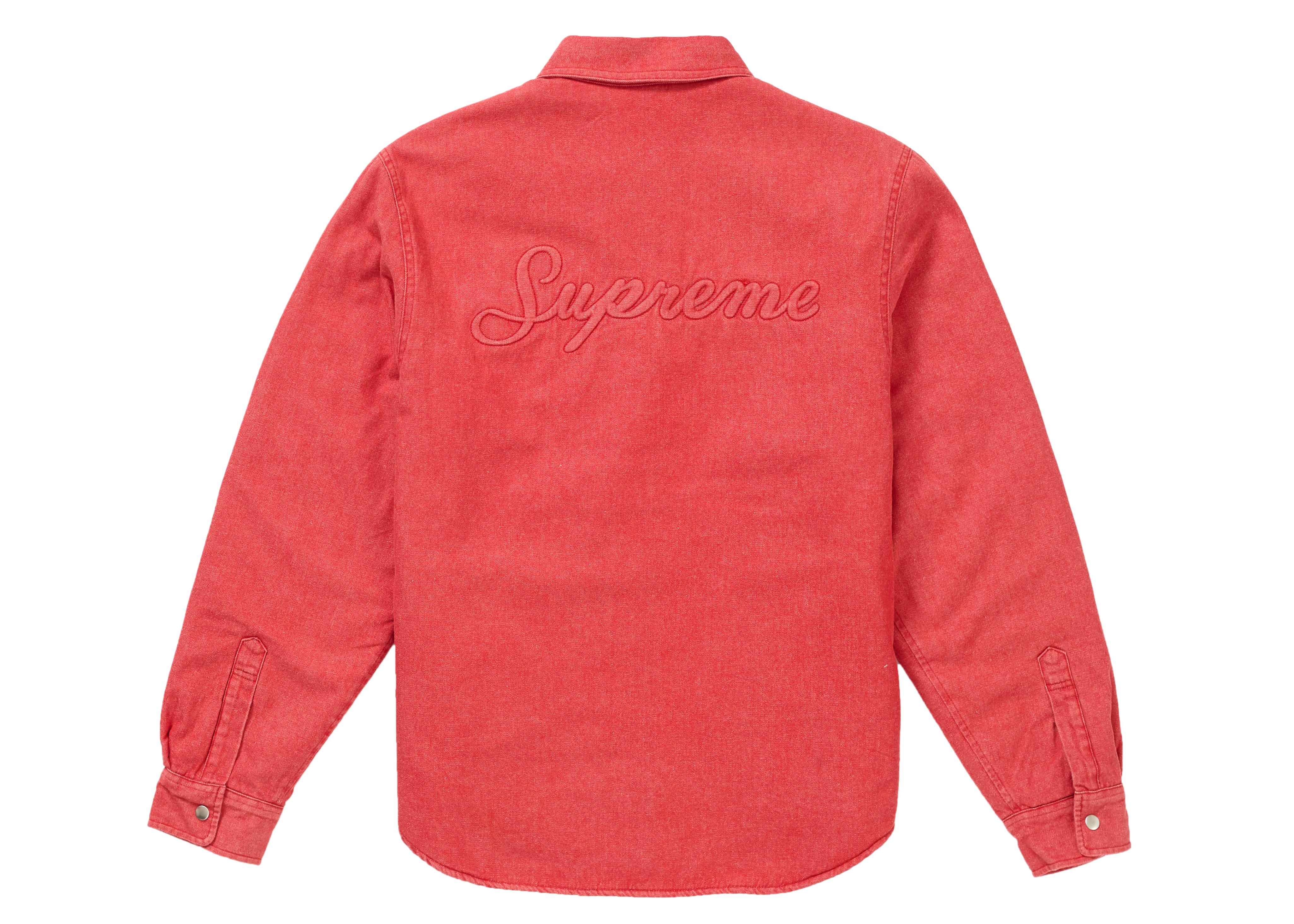 Supreme Sherpa Lined Denim Shirt Red - FW18 - GB