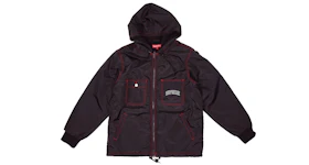 Supreme Sherpa Lined Nylon Zip Up Jacket Black