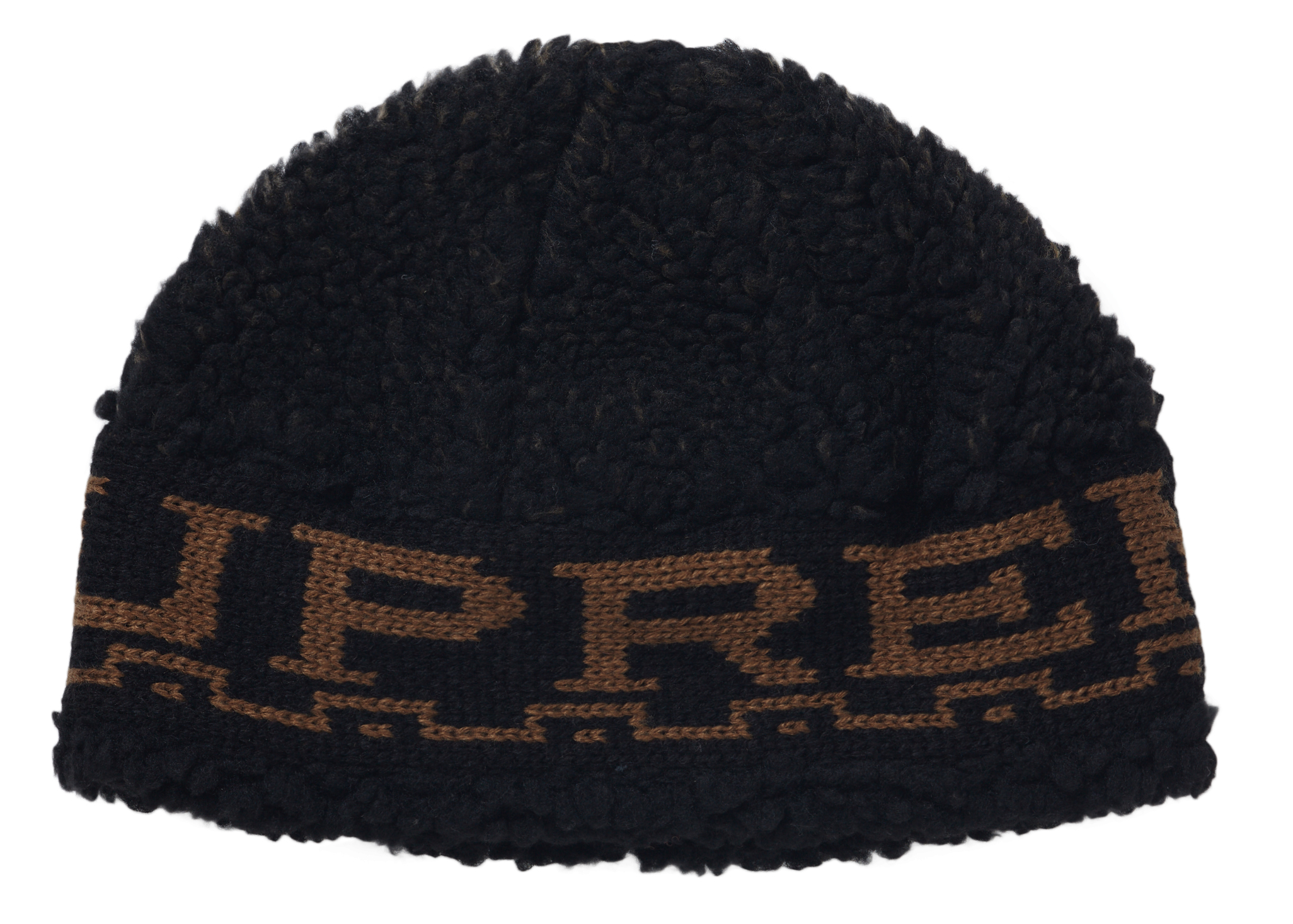 Supreme Sherpa Logo Beanie Black - FW23 - US