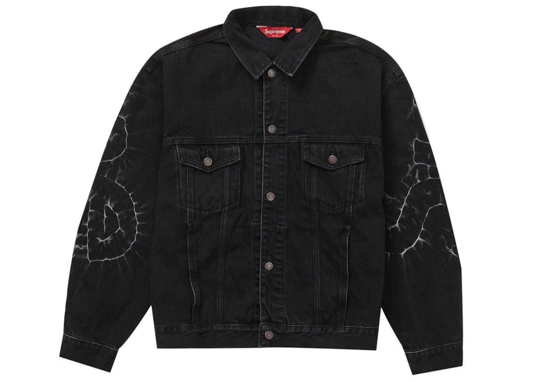 Pre-owned Supreme Shibori Denim Trucker Jacket Black