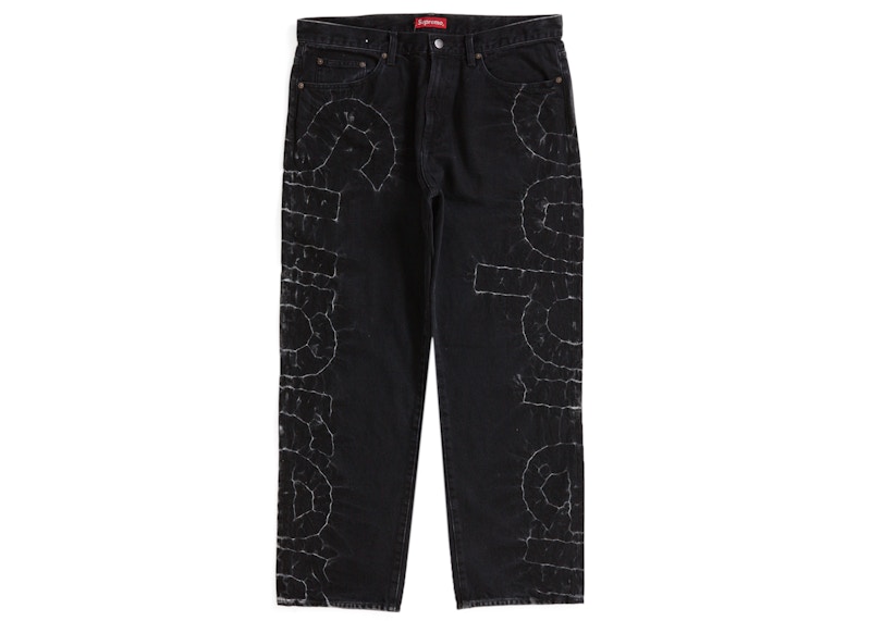 Supreme S Logo Loose Fit Jean Washed Black Men's - SS24 - US