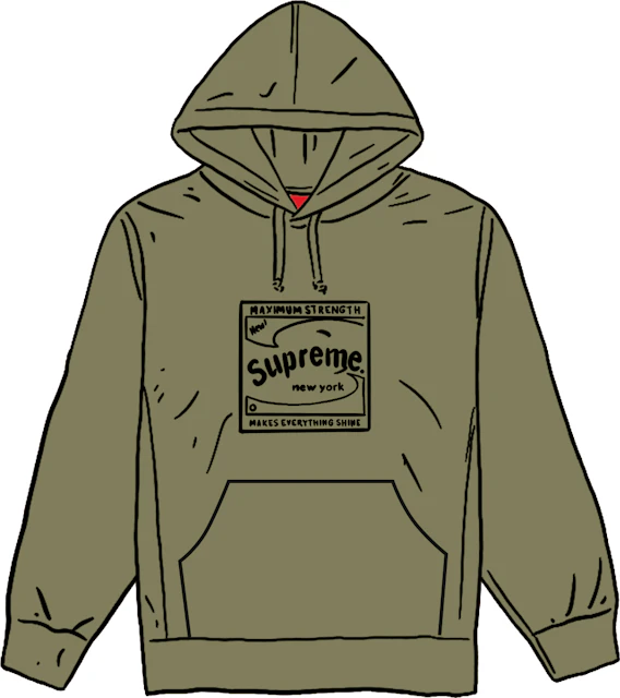 Supreme Shine Hooded Sweatshirt Light Olive - SS21
