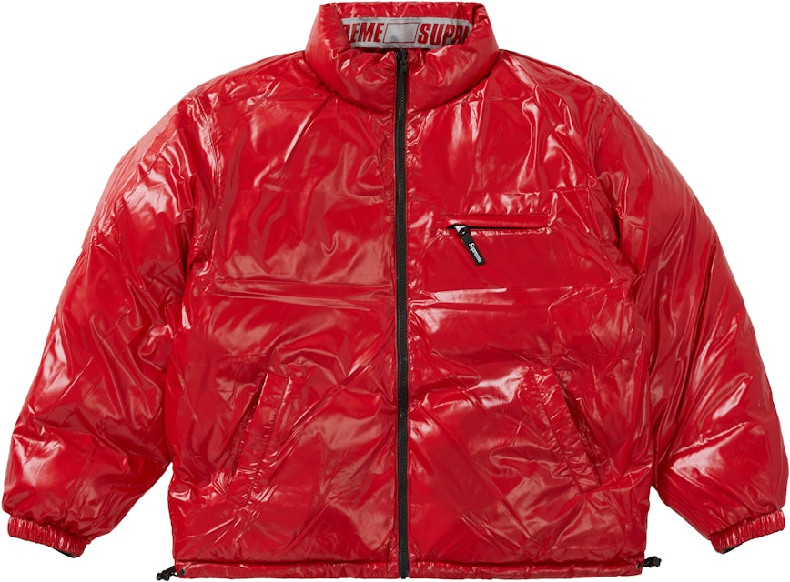 Supreme Shiny Reversible Puffy Jacket Black/Red Size M